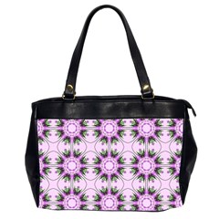 Pretty Pink Floral Purple Seamless Wallpaper Background Office Handbags (2 Sides)  by Nexatart