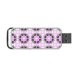 Pretty Pink Floral Purple Seamless Wallpaper Background Portable USB Flash (One Side) Front