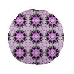 Pretty Pink Floral Purple Seamless Wallpaper Background Standard 15  Premium Round Cushions