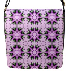 Pretty Pink Floral Purple Seamless Wallpaper Background Flap Messenger Bag (s) by Nexatart