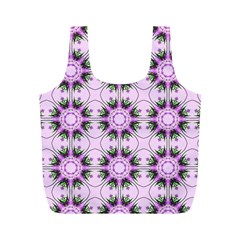 Pretty Pink Floral Purple Seamless Wallpaper Background Full Print Recycle Bags (m)  by Nexatart