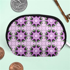 Pretty Pink Floral Purple Seamless Wallpaper Background Accessory Pouches (medium)  by Nexatart