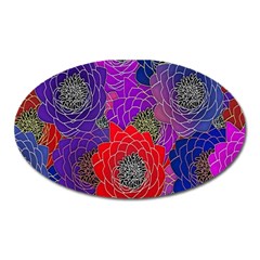 Colorful Background Of Multi Color Floral Pattern Oval Magnet by Nexatart