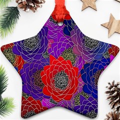 Colorful Background Of Multi Color Floral Pattern Star Ornament (two Sides) by Nexatart