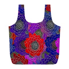 Colorful Background Of Multi Color Floral Pattern Full Print Recycle Bags (l)  by Nexatart