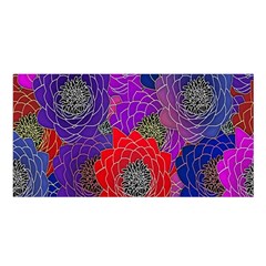 Colorful Background Of Multi Color Floral Pattern Satin Shawl by Nexatart