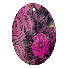 Oil Painting Flowers Background Ornament (oval) by Nexatart