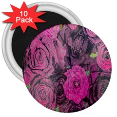 Oil Painting Flowers Background 3  Magnets (10 Pack)  by Nexatart