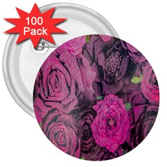 Oil Painting Flowers Background 3  Buttons (100 Pack)  by Nexatart