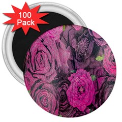 Oil Painting Flowers Background 3  Magnets (100 Pack) by Nexatart