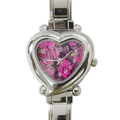 Oil Painting Flowers Background Heart Italian Charm Watch