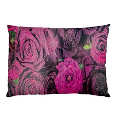 Oil Painting Flowers Background Pillow Case by Nexatart