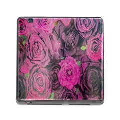 Oil Painting Flowers Background Memory Card Reader (square) by Nexatart