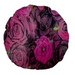 Oil Painting Flowers Background Large 18  Premium Round Cushions by Nexatart