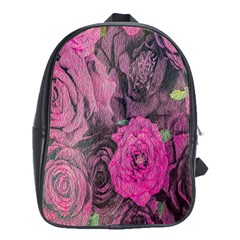 Oil Painting Flowers Background School Bags (xl)  by Nexatart