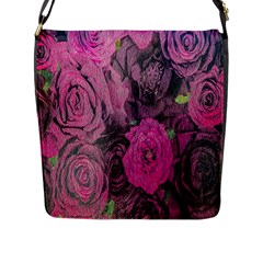 Oil Painting Flowers Background Flap Messenger Bag (l)  by Nexatart