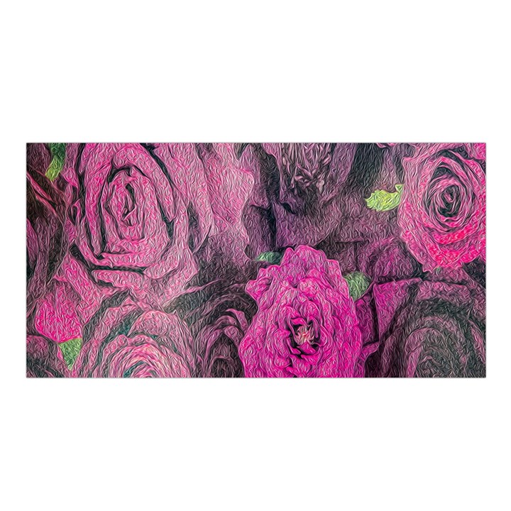 Oil Painting Flowers Background Satin Shawl