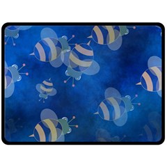 Seamless Bee Tile Cartoon Tilable Design Fleece Blanket (large) 