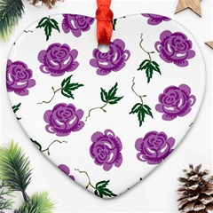 Purple Roses Pattern Wallpaper Background Seamless Design Illustration Ornament (heart) by Nexatart