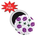 Purple Roses Pattern Wallpaper Background Seamless Design Illustration 1.75  Magnets (10 pack)  Front