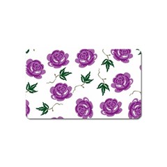 Purple Roses Pattern Wallpaper Background Seamless Design Illustration Magnet (name Card)