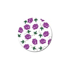 Purple Roses Pattern Wallpaper Background Seamless Design Illustration Golf Ball Marker (4 Pack) by Nexatart