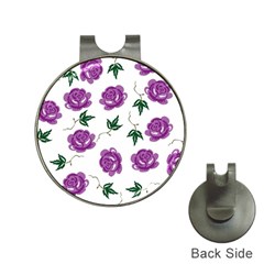 Purple Roses Pattern Wallpaper Background Seamless Design Illustration Hat Clips With Golf Markers by Nexatart