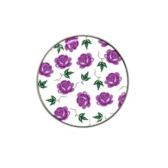 Purple Roses Pattern Wallpaper Background Seamless Design Illustration Hat Clip Ball Marker by Nexatart