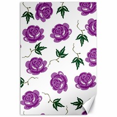 Purple Roses Pattern Wallpaper Background Seamless Design Illustration Canvas 20  X 30  