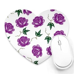 Purple Roses Pattern Wallpaper Background Seamless Design Illustration Heart Mousepads by Nexatart