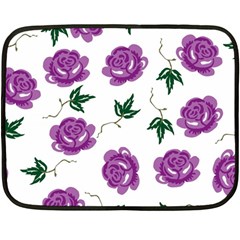 Purple Roses Pattern Wallpaper Background Seamless Design Illustration Fleece Blanket (mini) by Nexatart