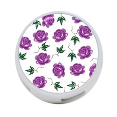 Purple Roses Pattern Wallpaper Background Seamless Design Illustration 4-port Usb Hub (one Side) by Nexatart