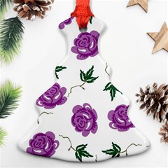 Purple Roses Pattern Wallpaper Background Seamless Design Illustration Christmas Tree Ornament (two Sides) by Nexatart