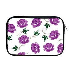 Purple Roses Pattern Wallpaper Background Seamless Design Illustration Apple Macbook Pro 17  Zipper Case by Nexatart