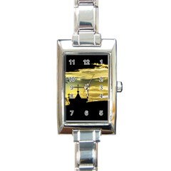 Graves At Side Of Road In Santa Cruz, Argentina Rectangle Italian Charm Watch by dflcprints