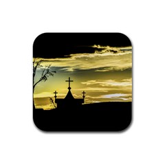 Graves At Side Of Road In Santa Cruz, Argentina Rubber Square Coaster (4 Pack)  by dflcprints