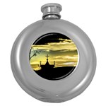 Graves At Side Of Road In Santa Cruz, Argentina Round Hip Flask (5 oz) Front