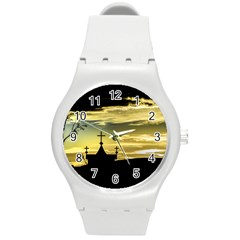 Graves At Side Of Road In Santa Cruz, Argentina Round Plastic Sport Watch (m) by dflcprints