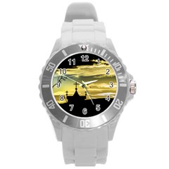 Graves At Side Of Road In Santa Cruz, Argentina Round Plastic Sport Watch (l) by dflcprints