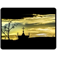 Graves At Side Of Road In Santa Cruz, Argentina Double Sided Fleece Blanket (large)  by dflcprints