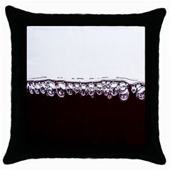 Bubbles In Red Wine Throw Pillow Case (black) by Nexatart