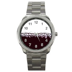 Bubbles In Red Wine Sport Metal Watch by Nexatart