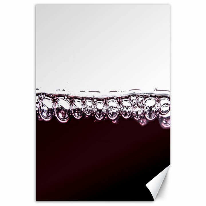 Bubbles In Red Wine Canvas 12  x 18  