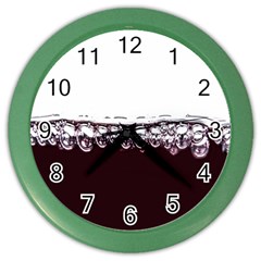 Bubbles In Red Wine Color Wall Clocks by Nexatart