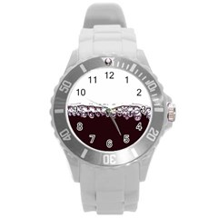 Bubbles In Red Wine Round Plastic Sport Watch (l) by Nexatart