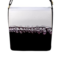 Bubbles In Red Wine Flap Messenger Bag (l)  by Nexatart