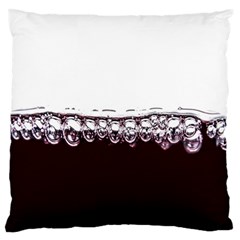 Bubbles In Red Wine Large Flano Cushion Case (one Side) by Nexatart