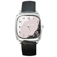 Circles Background Square Metal Watch by Nexatart