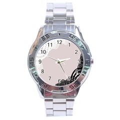 Circles Background Stainless Steel Analogue Watch by Nexatart