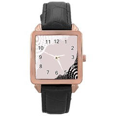 Circles Background Rose Gold Leather Watch  by Nexatart